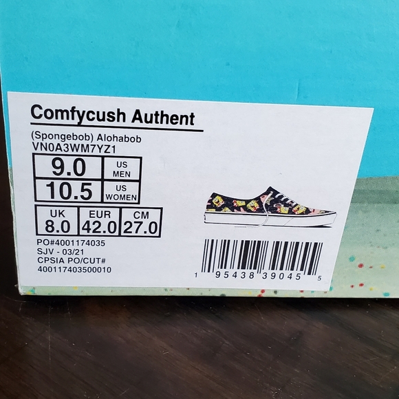 Vans Comfycush Authentic SpongeBob Alohabob Men Size 9, Women Size 10.5 - Picture 9 of 11